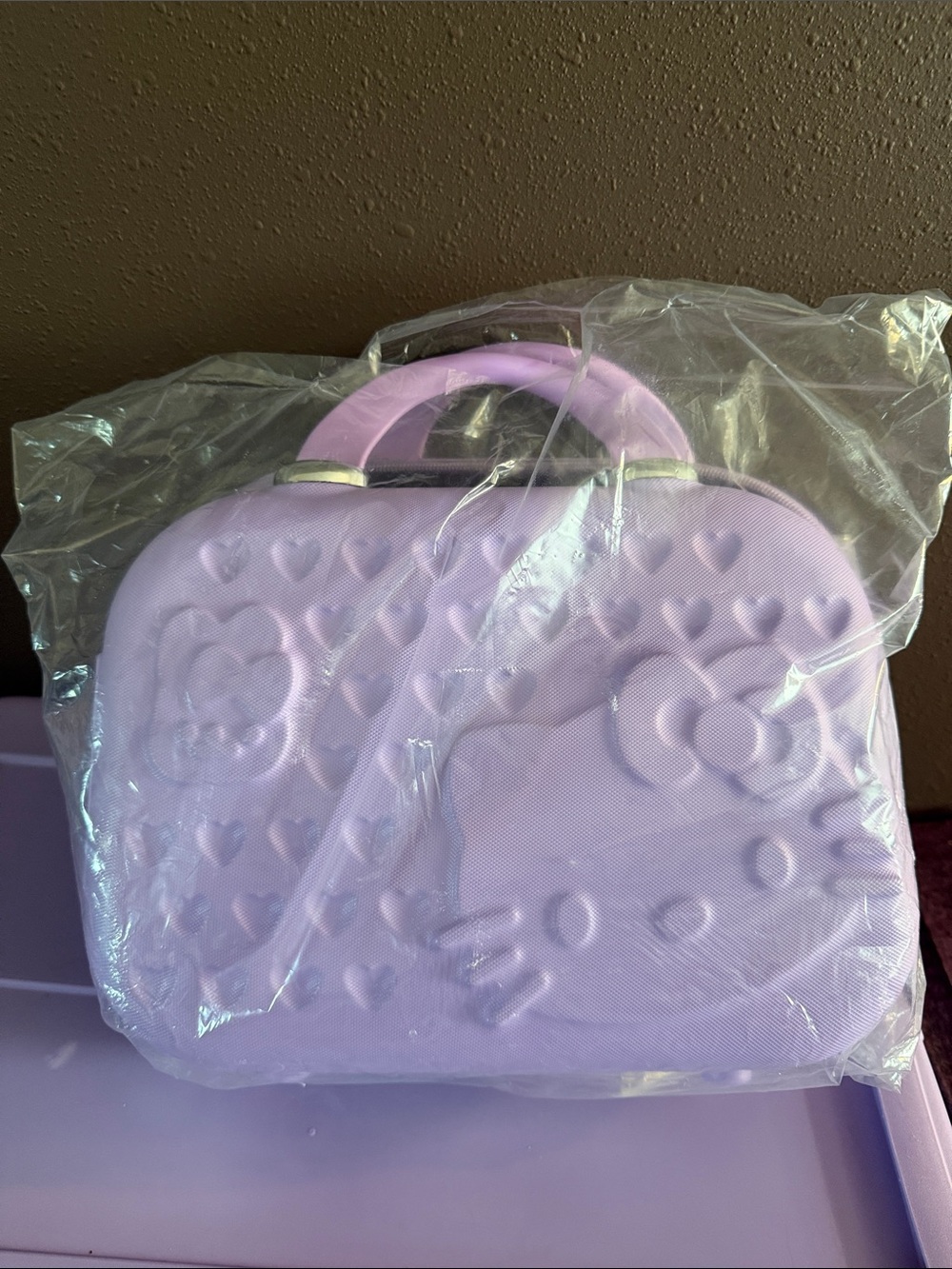 Hello Kitty Lavender Embossed Cosmetic Case